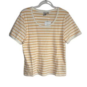 NWT Striped Short Sleeve Tee - Yellow and White XXL